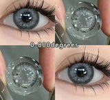 1Pair New Colored Contact Lenses Cosmetics For Eyes Natural Prescription Myopia Lenses Blue Beauty Pupil color con 1 year