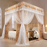 2 Layers Bed Valance Mosquito Net with Frame Dustproof Shading Bed Decoration Curtain 1.2 1.5 1.8 2.0 Bed