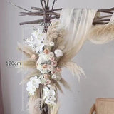 Pampas Grass Rose Table Centerpiece Ball,  Wedding Floral Arrangement，Road Lead, Event Stage, Floor Flower Ball, Window Display