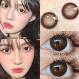1Pair Color Contact Lenses For Eyes Beauty Soft Student Cosmetic Black Color Lenses Natural Prescription Myopic Lenses Yearly