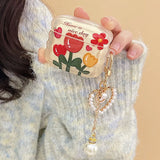 Fresh flowers floral pendant wavy silicone soft wireless bluetooth earphone case for apple airpod pro 2 2nd 1 3 4 colorful cover