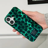 Phone Case For iPhone 17 16 15 Pro Max 14 13 12 11 16 15 Plus 16E 17 Air Retro Laser Cute Leopard Print Transparent Bumper Cover