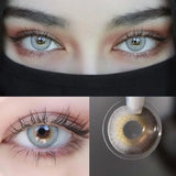 Girl Green Colored Contact Lenses 3 Tones 14.2mm Small Pupil 6 Months Disposable Eye Enlarging Lens for Eye Beauty