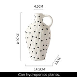 Art Black Spotted Ceramic Vase Flower Pots Decorative Arrangement Desk Decoration Ornaments Crafts Floral Vases