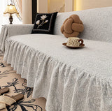 Palace Chenille Sofa Cover with Skirt Edge Luxury Printed Sofa Cushion for All Seasons Elegant All-Cover Dustroof Home Textiles