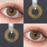 Natural Brown Colored Contact Lenses Eyes Color Lens 1Pair Small Pupil Lens 12-Month Disposable Cosplay Makeup Lenses