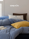 Ikeehome  Mixed Color Cotton Bedding Set Plain Cotton Waed Fabric Color Woven Design Dormi Tee Piece Set Pure Cotton Bed Canopy