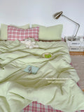 Fre Color Colion Pure Cotton Pleated Four-Piece Set Bedding Quilt Cover Pillowcase Bed eet id Pattern Chinese Sle