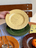 Nordic Ceramic Splashed Ink Plate Household Colored Breakfast Bread Disc High-end Restaurant Dessert Plates Niche Dot Tableware