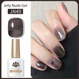 Transparen Gel Nail Polish Pink Jelly Nude Semi Transparent French Nail Camouflage UV Gel Varnish Soak Off Nail Art