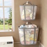 Foldable Mesh Laundry Basket Portable Storage Bag Space Saving Organizer for Clothes Home Travel Laundry Room Large Capacity