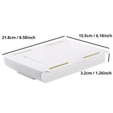 White Self Adhesive Under Desk Drawer Storage Box Hidden Makeup Pencil Tray Organizer Stick On Stand for Vanity Desk Home Office