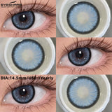 1 Pair Fashion Colored Contact Lenses Popular Natural Gray Brown Beauty Pupils Black Eyes Lens Yearly Blue Eyes Contact