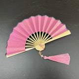Blank Paper Fold Fan Red Folding Hand Held Fan Pink Mini  Japanese Foldable Fan for Kids DIY Wedding Decoration