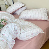 2025 New Knitted Cotton Bedding Set 1.2m 1.5m 1.8m Size Bed For Girls Women Room Decoration Bed Sheets With Pillowcases