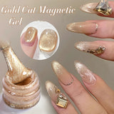 10ml Cat Magnetic Gel Sparkling Ultra Gold Glitter Soak Off UV LED Gel Nail Art Varnish Manicure Valentine's Day