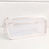 Simple Transparent Double Mesh Pencil Bag Student Gift Cute  School Supplies Pen Case