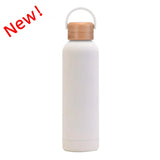 Sports Thermos Cup With Bamboo Lid And Handle,Stainless Steel Vacuum Flasks,Camping Gym Drinkware,Small Mouth Water Bottle,750ml