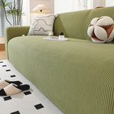 Stretch Sofa Cover Anti-Dust Armchair Protector Full-wrap Solid Corduroy Slipcover L Shape Corner Couch Cover ( 1/2/3/4 Seater )