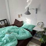 Solid Pink Fashion Style Bedding Set Twin Full Queen Size Duvet Cover Set Adults Kids Simple Korean Bed Flat Sheet Pillowcases