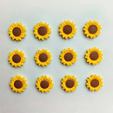 10PCS Oval-Shaped Plastic Sunflower Fridge Magnets for Kitchen & Dining Decor