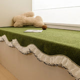 Irregular Lace Sofa Cushion All Season Universal Anti Slip Bay Window Cushions Living Room Sofa Cover Pillowcase