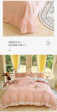 Korean Style Bedding Sets Four Piece Set With Lace Bed Flat Sheet Pillowcase Duvet Cover Set 200x230cm King Size Home Textiles