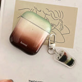 New Korea Simple Cute Transparent Gradient Earphone Case For AirPods Pro 2 Coffee Pendant Cover For AirPods 2 3 4 Soft Case
