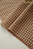 140x50cm Vintage Red Linen Grid Striped Woven Cotton Fabric for Japanese Style Tablecloth Dress Bag Cloth