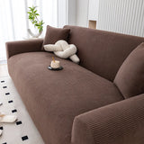 1/2/3/4 Seater Thick Corduroy Full Wrap Sofa Cover, Non-Slip Anti-Scratch Pet-Friendly Washable Slipcover with Armrests