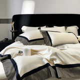 4Pcs Premium 1000TC Egyptian Cotton Simple Solid Color Bedding Set Duvet Cover Bed Sheet/Fitted Sheet Pillowcases Home Textiles