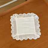 Korean Style Soft Flounced Lace Ruffle Placemats Dust-proof Multi-purpose Lace Napkins Coasters Photo Props