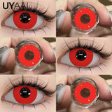 1Pair Cosplay Contact Lenses Red Contacts Halloween Color Contact Lens Crazy Red Eye Lenses Anime Red Make Up Lenses
