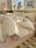 Pure Cotton Bedding Set e  Paaging Girl's Heart Full Cotton Quilt Cover Tee Piece Set Bed eet Bed Canopy