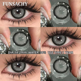 2pcs Black Series Color Contact Lenses Natural Gray Eye Lens Beautiful Pupils Yearly Fashion Brown Softlens Cosmetics
