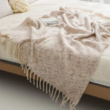 All-Season Cozy Throw Blanket Home Bed End Towel Soft Fringed Blanket for Sofa Bed Office Nap Cover Multifunction Bedspread