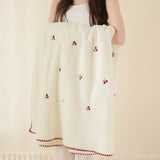 Korean Baby Velvet Embroidered Blanket Double Sided Warm Blanket for Travel Bedroom Single Nap Office Sofa Cover for All Seasons