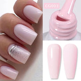 10ml Snow Glitter Gel Nail Polish Pink Milky White Jelly Sequins  Semi Permanent Nails Art Design Varnish Manicure