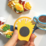 Food Magnets for Fridge Burger Chips Chicken Simulation Kitchen Magnetic Accessories Creative Photo Stickers Home Decorations