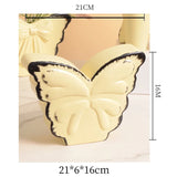 Lovely Pink Butterfly Ceramic Vase Table Decoration Artificial Flower Flowers Arrangement Bowknot Vases Room Aesthetic Decor