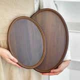 Decorative Serving Tray for Coffee Table and Home Decor Fruit Platter Round Wood Tray Serving Ware Food Dish Serving Platters