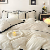 Winter Warm Bedding Set Flannel Duvet Cover for Home Thicken Velvet Queen King Size Luxury Bedroom Decor Quilt Cover Pillowcase