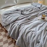2025 new embroidered washed cotton summer quilt machine washable light dormitory single double summer air conditioner quilt