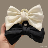 Cute double-sided hair accessory shark clip oversized bow satin French style fresh three-dimensional princess bow temperament