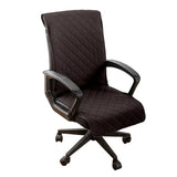 Quilted Office Chair Cover Solid Color Anti-dirty Desk Computer Armchair Chair with Slipcovers Buckle Gaming Seat Cover