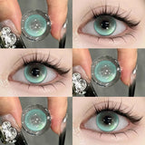 2PCS Contact Lenses Colored Lenses for Eyes with Diopters Green Natural Lenses Cosmetics Beauty Pupils Yearly