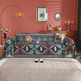 1pc Sofa Towel Ethnic Style Sofa Throw Blanket, With Tassels Couch Covers Four Seasons Universal Living Room Furniture Protector