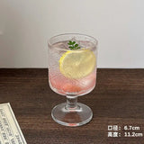 Retro Relief Sculpture Patterned Wine Glass Goblet Drink Fruit Juice Small Size Cups Thick Glass Home Kitchen Bar Supplies