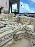 Fre Small Floral 8m Cotton Bedding Set Quilt Cover Pure Cotton Bed Canopy Four Piece Bedding Set Double Layered Weave