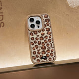 Leopard phone case for iphone 15pro 14 13 15 16 pro max 14promax 16Pro 13promax 15promax ins 3d diamond simple fundas shell